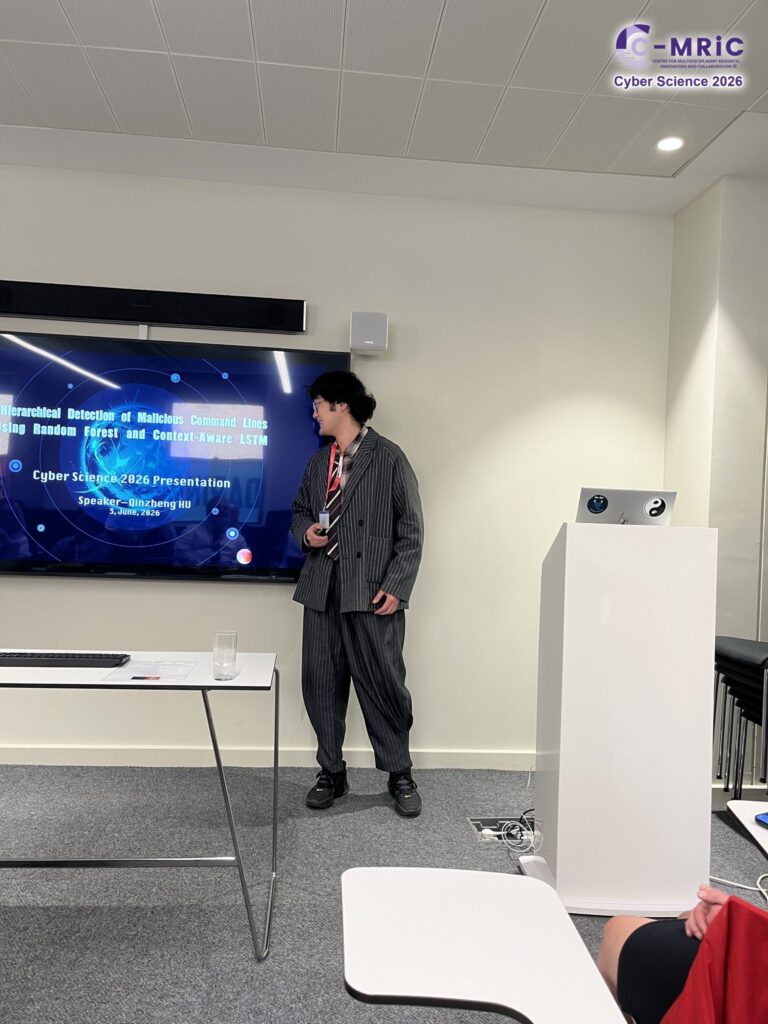 A young researcher delivering his presentation at the lectern